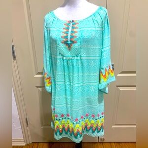 NWOT Uncle Frank by Anthropologie Bright MultiColor Embroidered Dress M